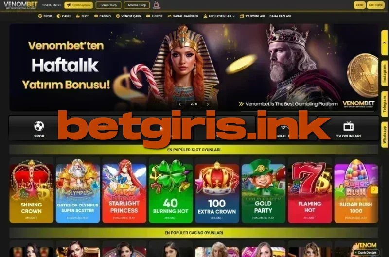 Venombet ana sayfa görünümü