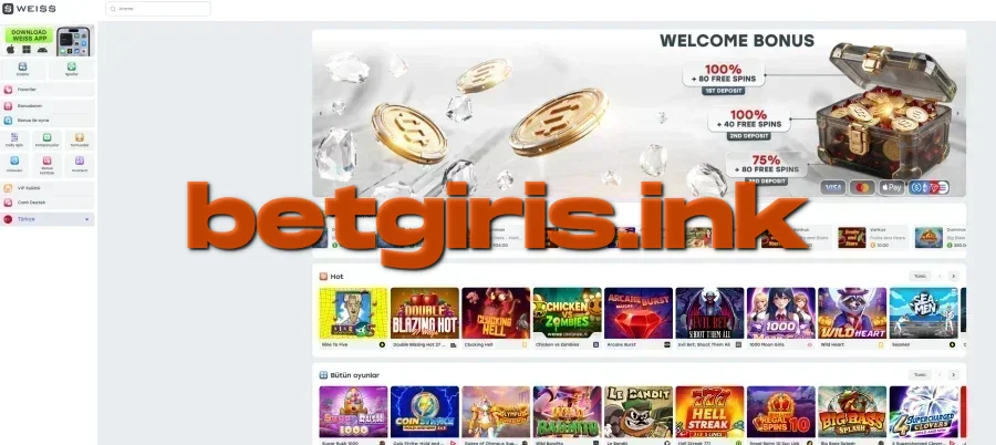 Weiss Casino ana sayfa görünümü
