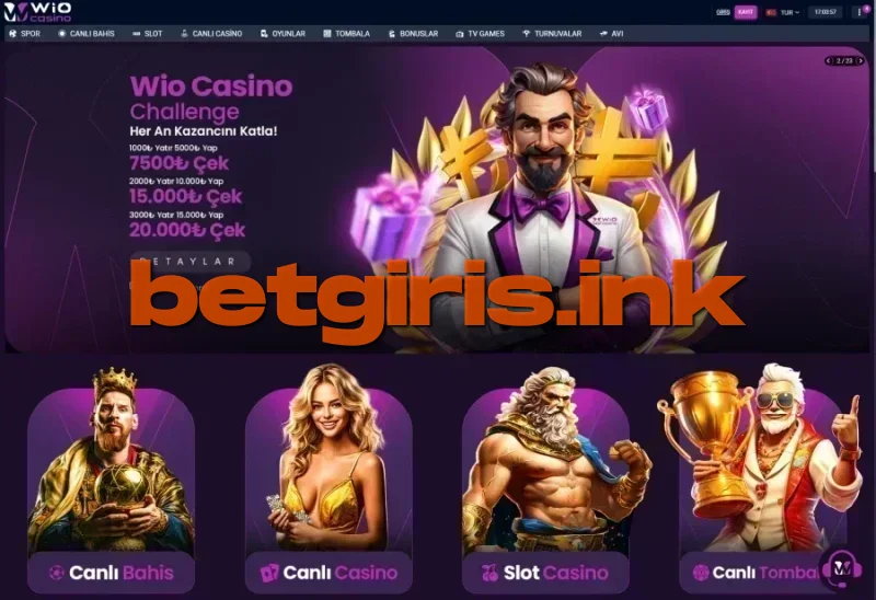 WioCasino ana sayfa görünümü
