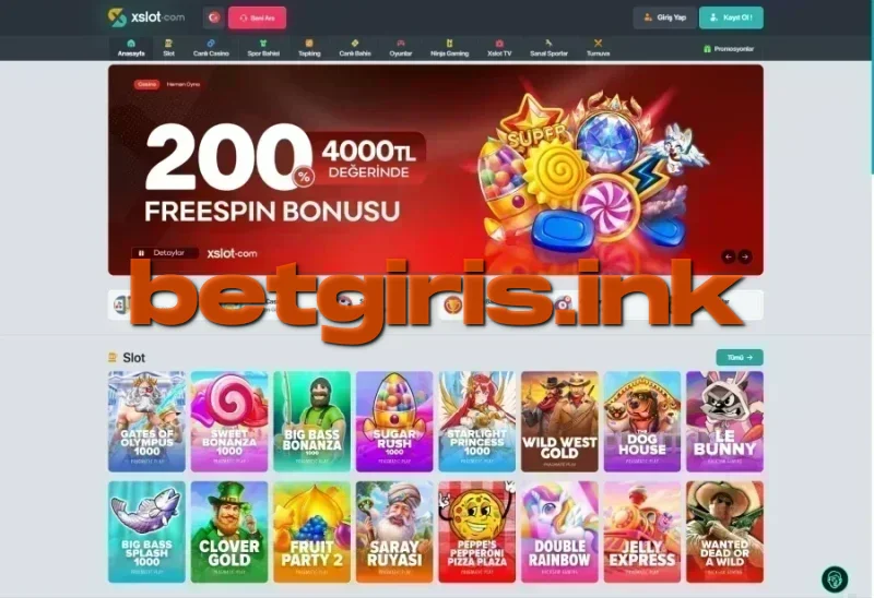 Xslot ana sayfa görünümü