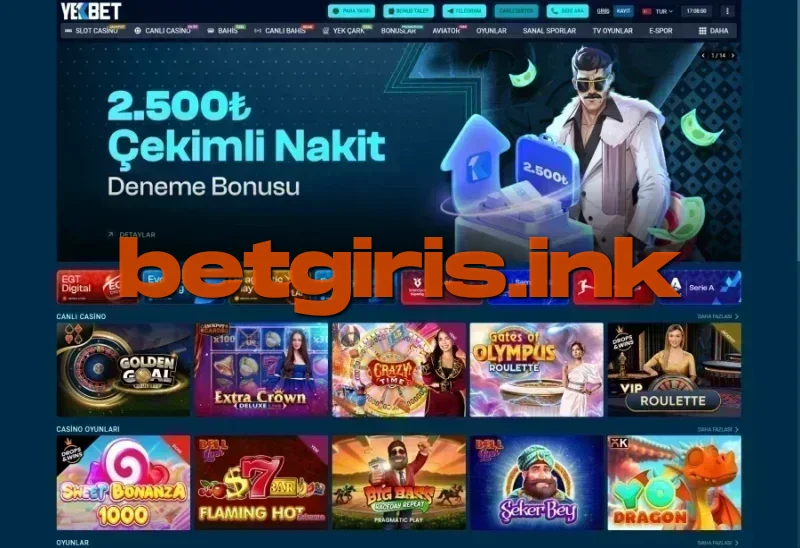Yekbet ana sayfa görünümü