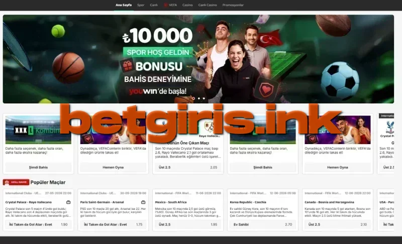 Youwin ana sayfa görünümü